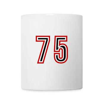Maillot 75 Nombre d’années - Mug blanc - blanc - Devant