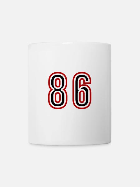 86 Nombre d’années Jersey - Mug blanc - blanc