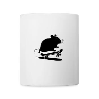 Minimalistischer Hamster Skateboard Skater - Tasse - Weiß - Vorne