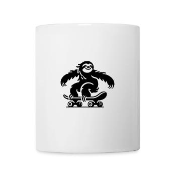 Sloth Skateboard Silhouette Minimalist - Mug - white - Front