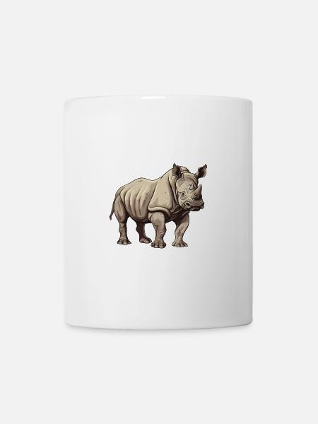 Nashorn Tier - Tasse - Weiß