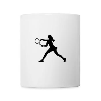 Tennis Spielerin Silhouette - Tasse - Weiß - Vorne