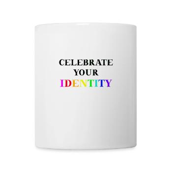 Celebrate your identity Geschenkidee queer LGBTQ+ - Tasse - Weiß - Vorne