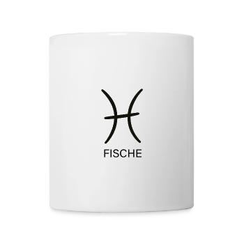 pisces poissons simple symbole black - Mug blanc - blanc - Devant