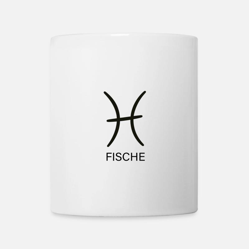 pisces fish simple symbol black - Mug - white
