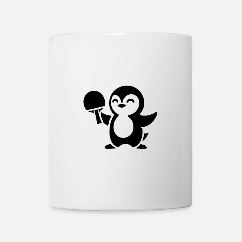 Silhouette de ping-pong pingouin minimaliste - Mug blanc - blanc