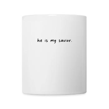 Il est mon sauveur - Sauveur Jésus-Christ - Ecriture - Mug blanc - blanc - Devant