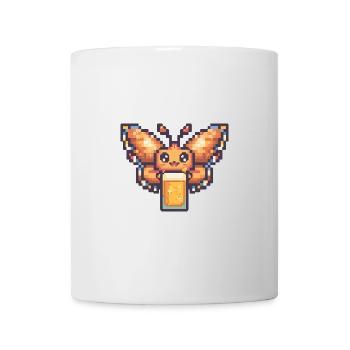 Papillon bière pixel - Mug blanc - blanc - Devant