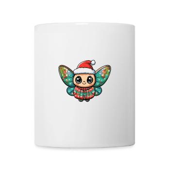 Bande dessinée de Noël papillon - Mug blanc - blanc - Devant
