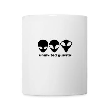 Grey Aliens are uninvited guests. Black - Mug - white - Front