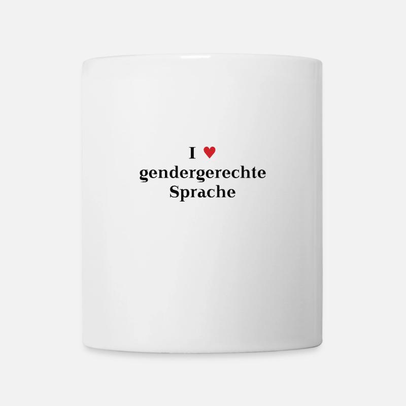 I ♥ gendergerechte Sprache Geschenkidee Gendern - Tasse - Weiß