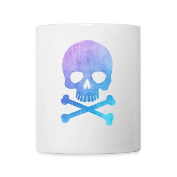 Trendy & Cool Water Color Hipster Skull / Art - Mug blanc - blanc - Devant