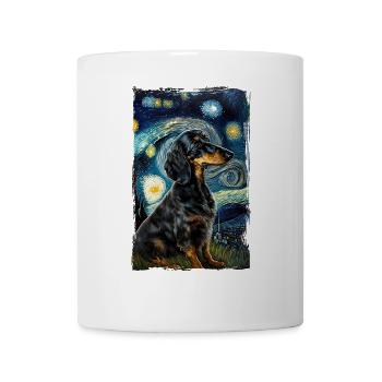 Nuit étoilée Le chat du teckel van gogh Parodie drôle - Mug blanc - blanc - Devant