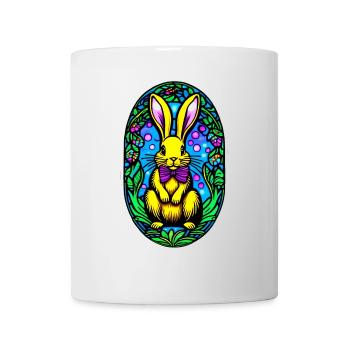 Buntes Ostermotiv mit Hase - Tasse - Weiß - Vorne