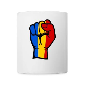 Romania Flag Fist Hand Symbol - Mug - white - Front