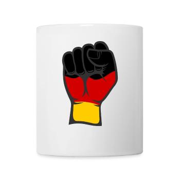 Deutschland Flagge Faust Hand Symbol - Tasse - Weiß - Vorne