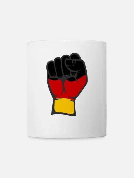 Deutschland Flagge Faust Hand Symbol - Tasse - Weiß