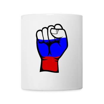 Russland Flagge Faust Hand Symbol - Tasse - Weiß - Vorne