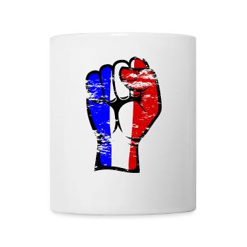 France Flag Fist Main Symbole utilisé - Mug blanc - blanc - Devant