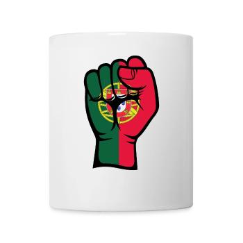Portugal Flagge Faust Hand Symbol - Tasse - Weiß - Vorne