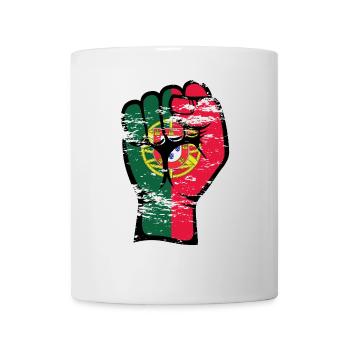 Portugal Flag Poing Main Symbole utilisé - Mug blanc - blanc - Devant