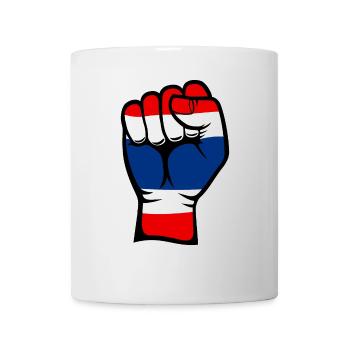 Icône de la main du drapeau de la Thaïlande - Mug blanc - blanc - Devant