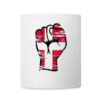 Danemark Drapeau Poing Main Utilisé Symbole - Mug blanc - blanc - Devant