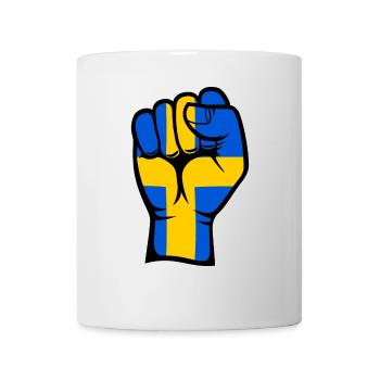 Schweden Flagge Faust Hand Symbol - Tasse - Weiß - Vorne
