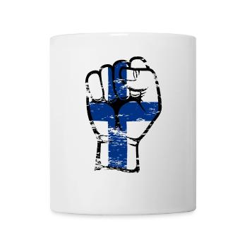 Finland flag fist hand icon used - Mug - white - Front
