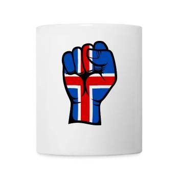 Island Flagge Faust Hand Symbol - Tasse - Weiß - Vorne