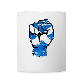 Schottland Flagge Faust Hand Symbol - Tasse - Weiß - Vorne