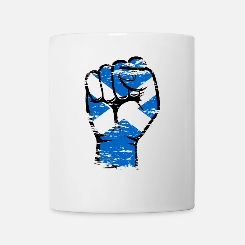 Schottland Flagge Faust Hand Symbol - Tasse - Weiß