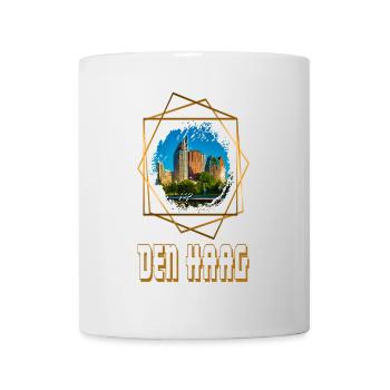 Den Haag Niederlande Holland Skyline Stadt Gold - Tasse - Weiß - Vorne