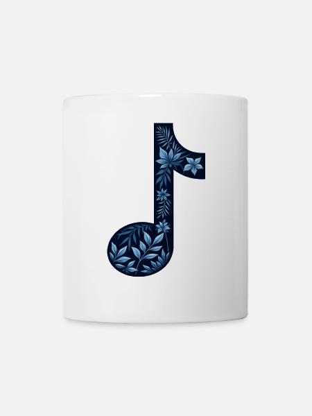Blume Musiker Musiknote - Tasse - Weiß