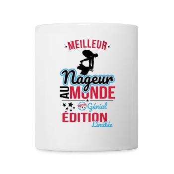 Weltbester Schwimmer - 100% genial - Tasse - Weiß - Vorne