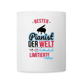 Bester Pianist der Welt - 100% Authentisch - Tasse - Weiß - Vorne