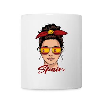 Spanisches Mädchen Frau Flagge Spanien - Tasse - Weiß - Vorne