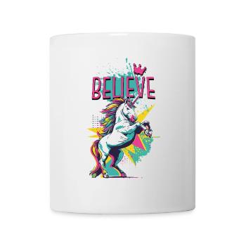 Licorne Foi Vintage Rétro Coloré Moderne Tendance - Mug blanc - blanc - Devant