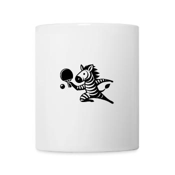 Zebra Tischtennis Spieler Ping Pong Silhouette - Tasse - Weiß - Vorne