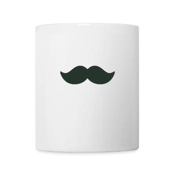 Moustache vert sombre noir homme novembre vélo - Mug blanc - blanc - Devant