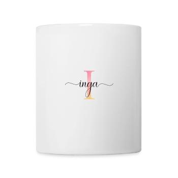 I | Monogramm | Name | Inga |Watercolor - Tasse - Weiß - Vorne