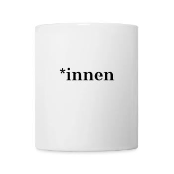 *innen Geschenkidee Gendern Feminismus Genderstern - Tasse - Weiß - Vorne