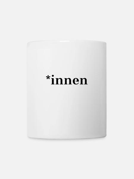 *innen Geschenkidee Gendern Feminismus Genderstern - Tasse - Weiß