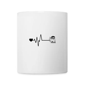 Bier Glas Bierkrug Puls Liebe - Tasse - Weiß - Vorne