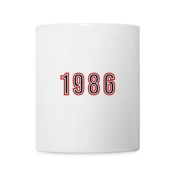1986 Jahr Zahl - Tasse - Weiß - Vorne