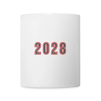 2028 Jahr Zahl - Tasse - Weiß - Vorne