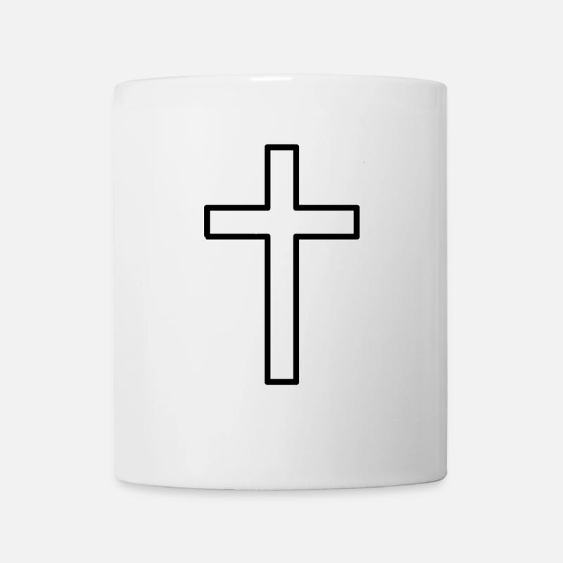 schlichtes schickes Kreuz - Tasse - Weiß
