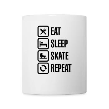 Eat sleep speed ice skate repeat - Mug blanc - blanc - Devant