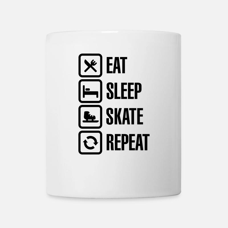 Eat sleep speed ice skate repeat - Mug blanc - blanc