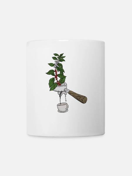Kaffee-Pflanzen-Sieb Carriers Kaffee-Design - Tasse - Weiß